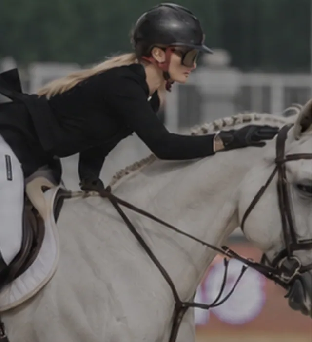 Polina Avdenis with horses: show jumping, training and work with children