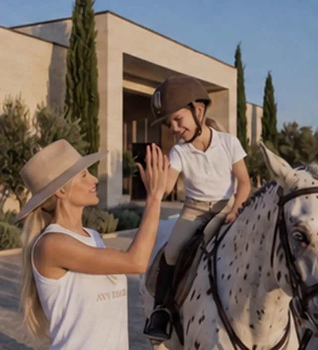 Polina Avdenis with horses: show jumping, training and work with children
