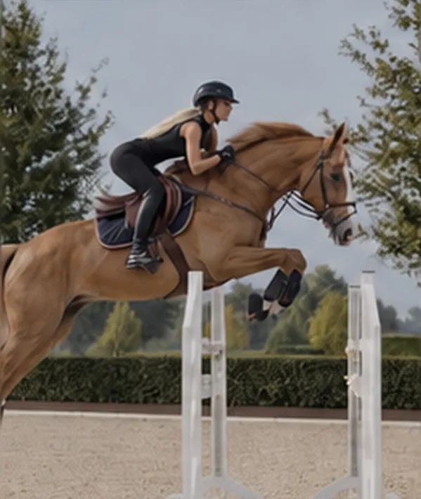 Polina Avdenis with horses: show jumping, training and work with children